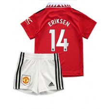 Manchester United Christian Eriksen #14 Hemmaställ Barn 2022-23 Korta ärmar (+ Korta byxor)